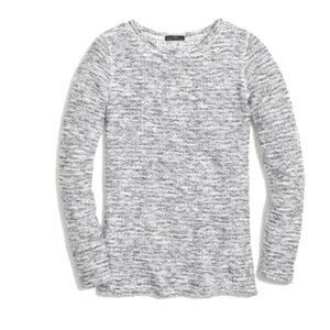 NWT JCREW Marled Sweater Top Womens XS Black White Crew Neck Tunic NEW Gray